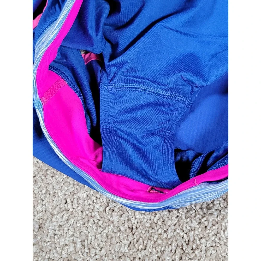 Ivivva by Lululemon Speedy Shorts Size 12 Blue Lined Zipper Pocket Gym Stretch